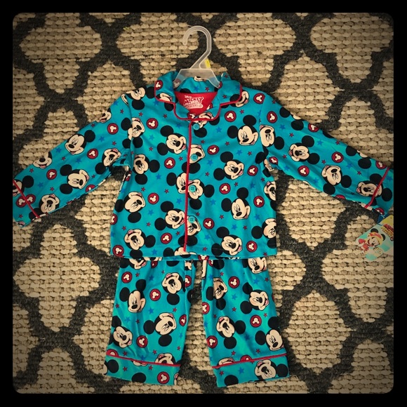 Disney Other - 💙BNWT! 2 PIECE BOYS FLANNEL MICKEY MOUSE PJS!🐶😊